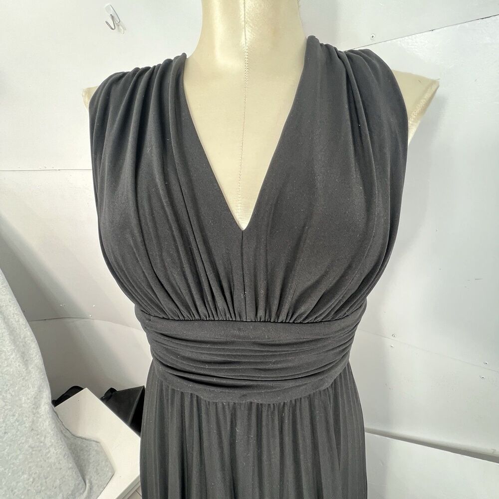 Suzi Chin Maggy Boutique Pleated Little Black Dress Cocktail Dinner 4 - Picture 2 of 16